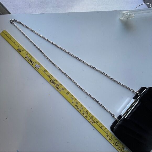 Kate Landry Black Satin Convertible‎ Clutch With Gem Closure - Picture 9 of 10